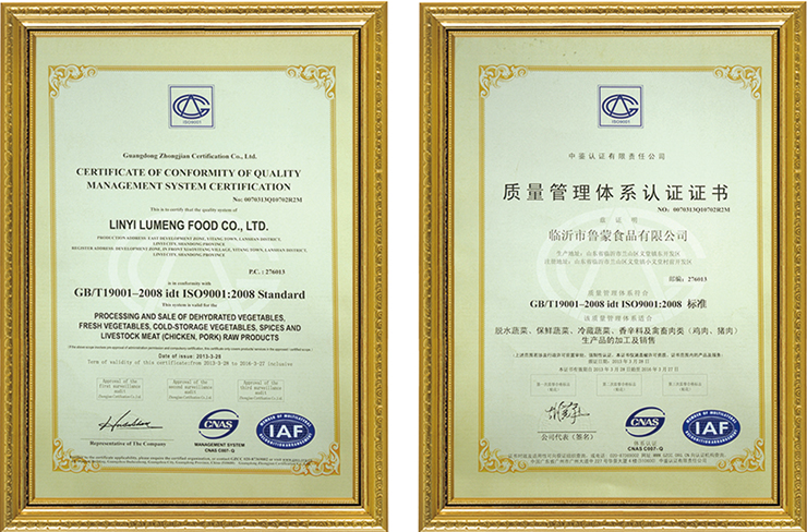 ISO9001資質證書